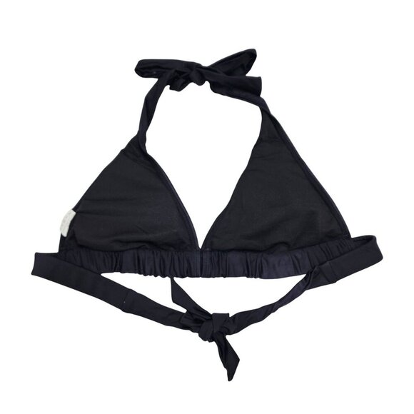 Black Halter Bikini Set High-Waisted Printed Bottoms Size M Swimwear Women - Picture 5 of 7